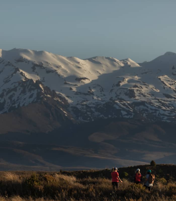 People walking up to Ruapehu.