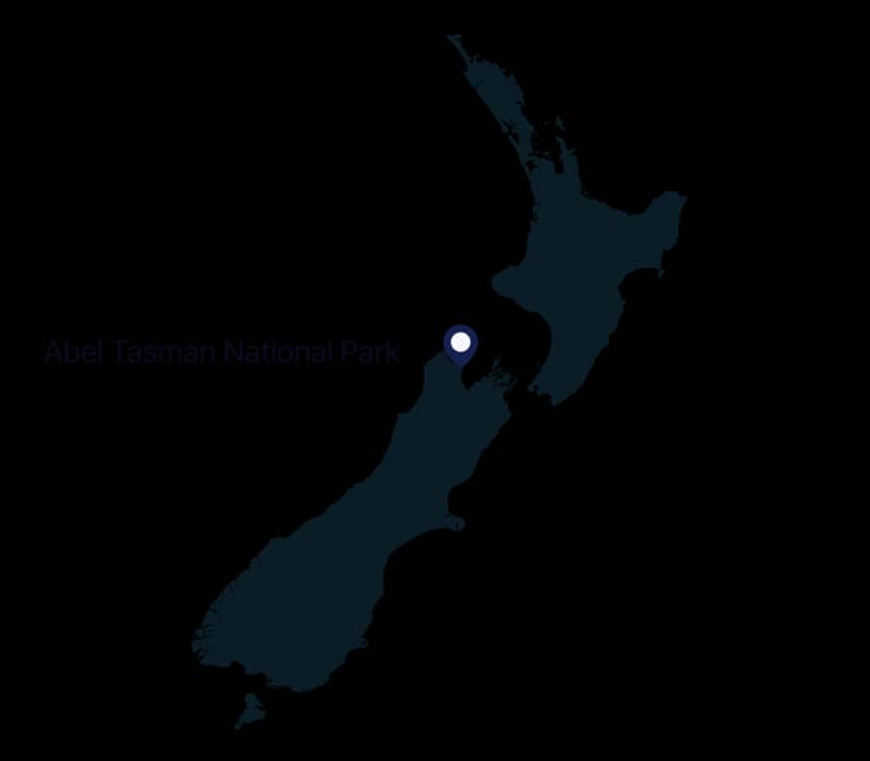 Map of Abel Tasman location in New Zealand