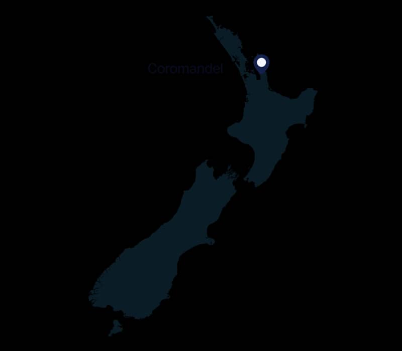 Map of Coromandel location in New Zealand