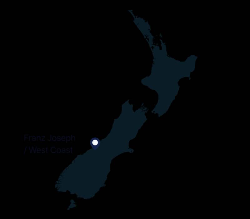 Map of Franz Josef location in New Zealand