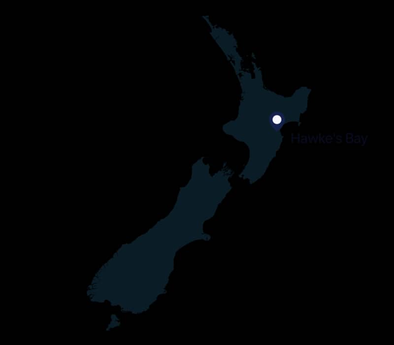Map of Hawke's Bay location in New Zealand