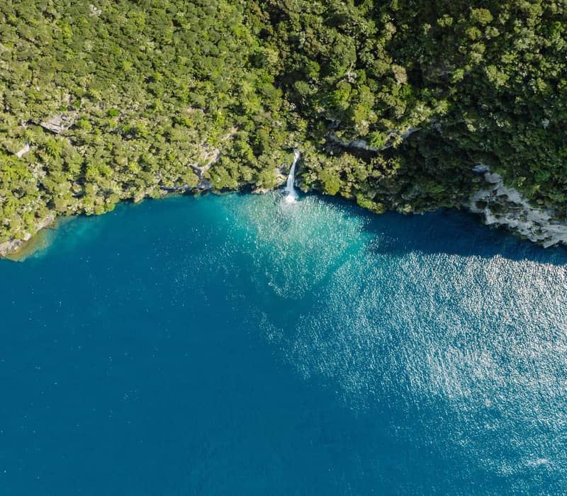 Aerial view of Lake Taupo.