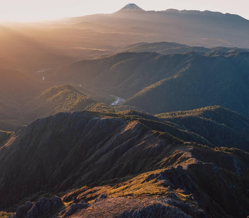Volcanic Mountain Ranges in Taupo.