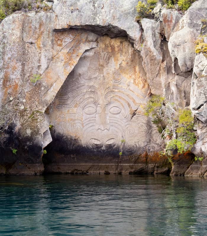 Ngatoroirangi Mine May Maori Rock Carvings on Lake Taupo.