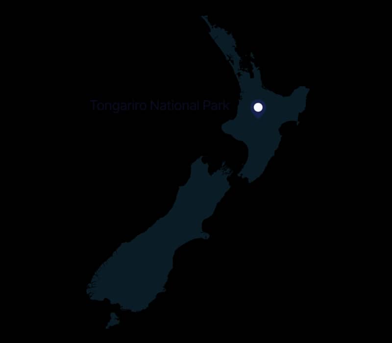 Map of Tongariro National Park location in New Zealand