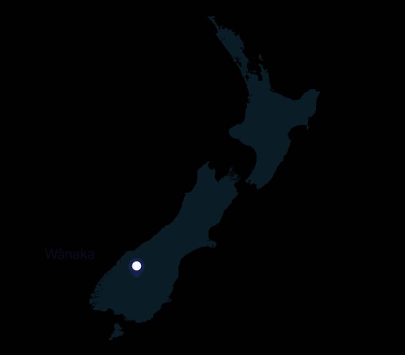 Map of Wanaka location in New Zealand