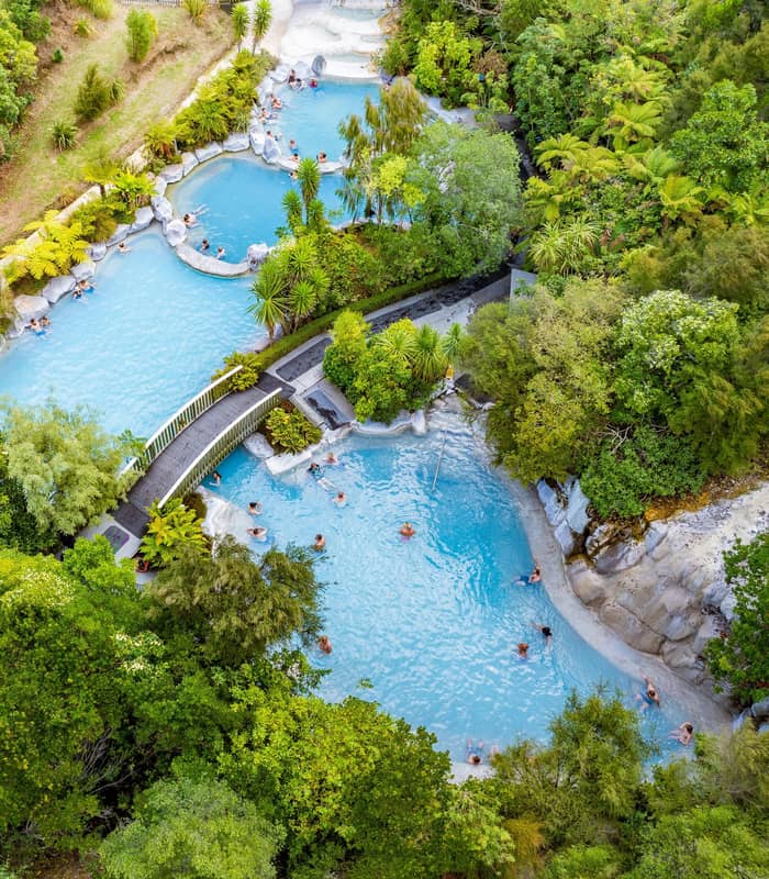 Aerial view of Wairakei Terraces in Taupo.